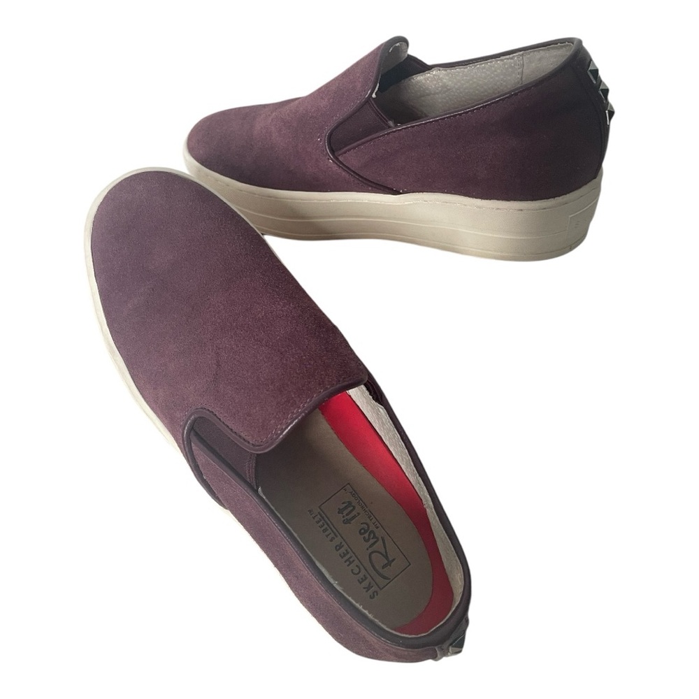 Skechers Leather Suede Purple platform sneakers Sz 6.5